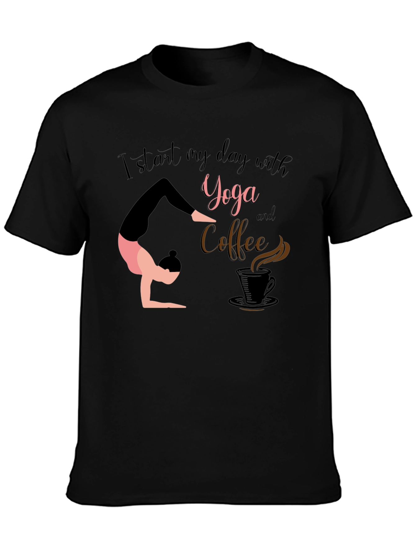 Yoga & Coffee T-Shirt - Start Your Day Right!