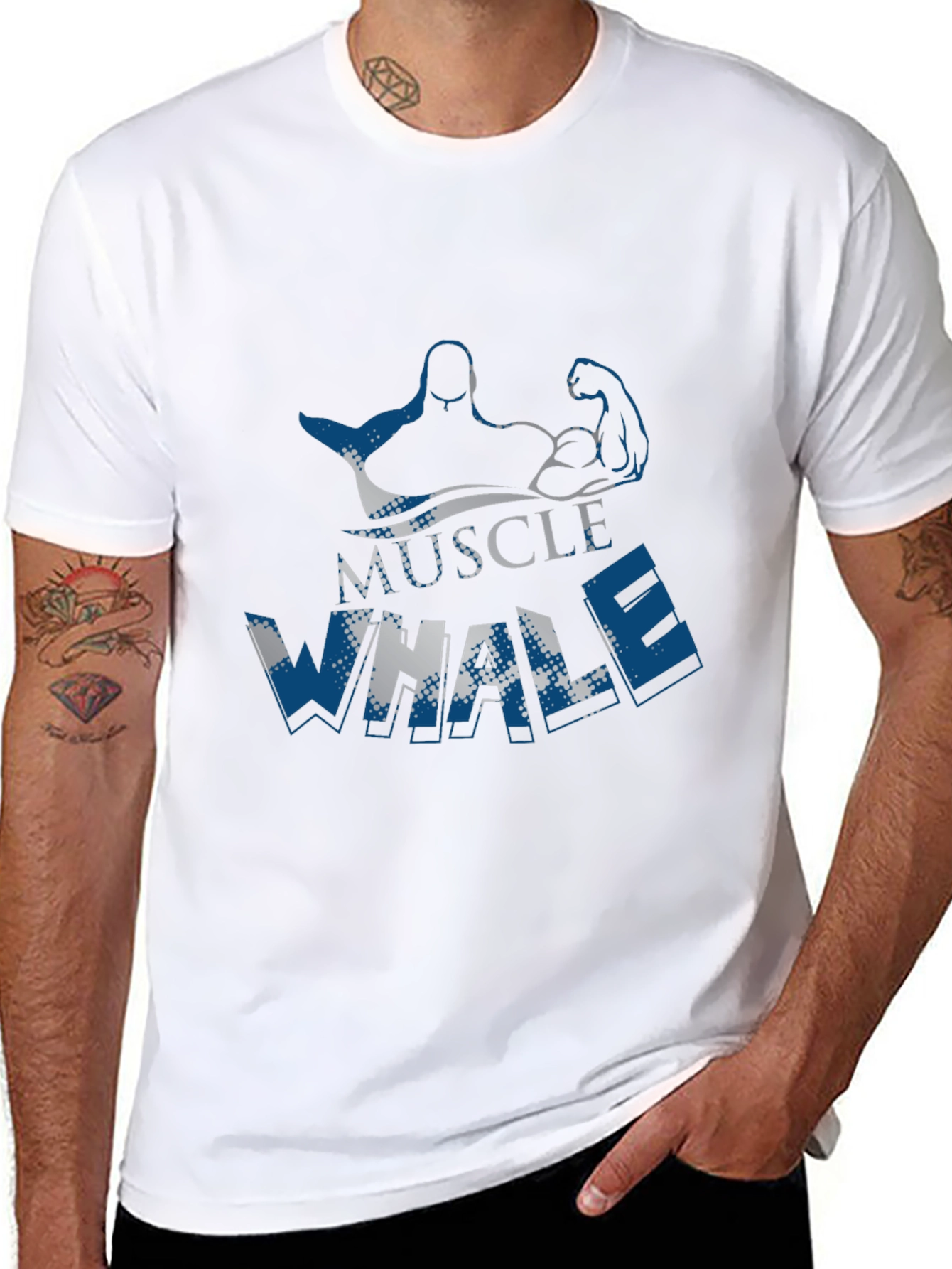 Muscle Whale Graphic Tee - Black
