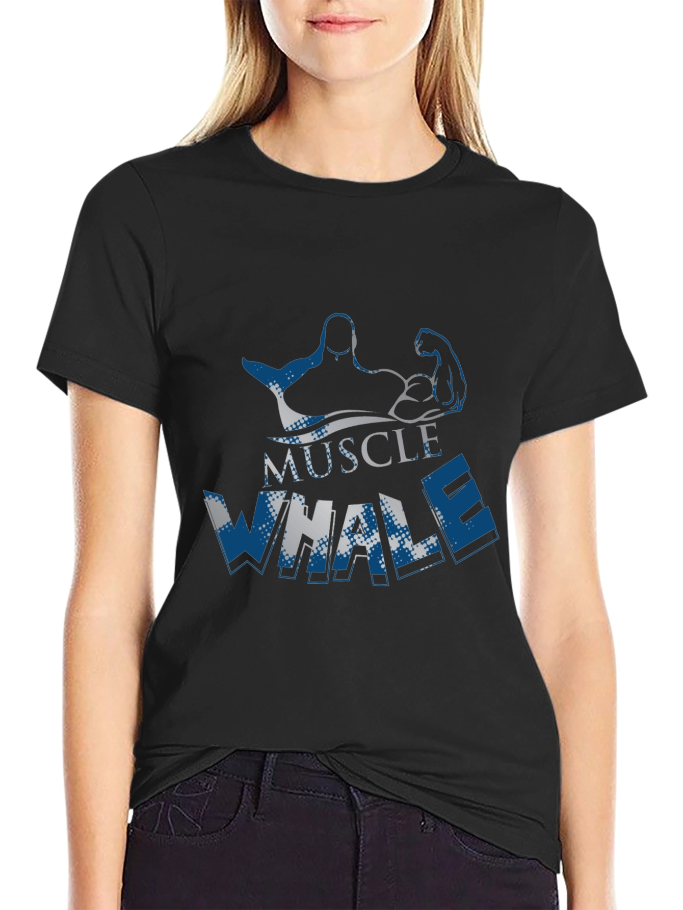 Muscle Whale Graphic Tee - Black