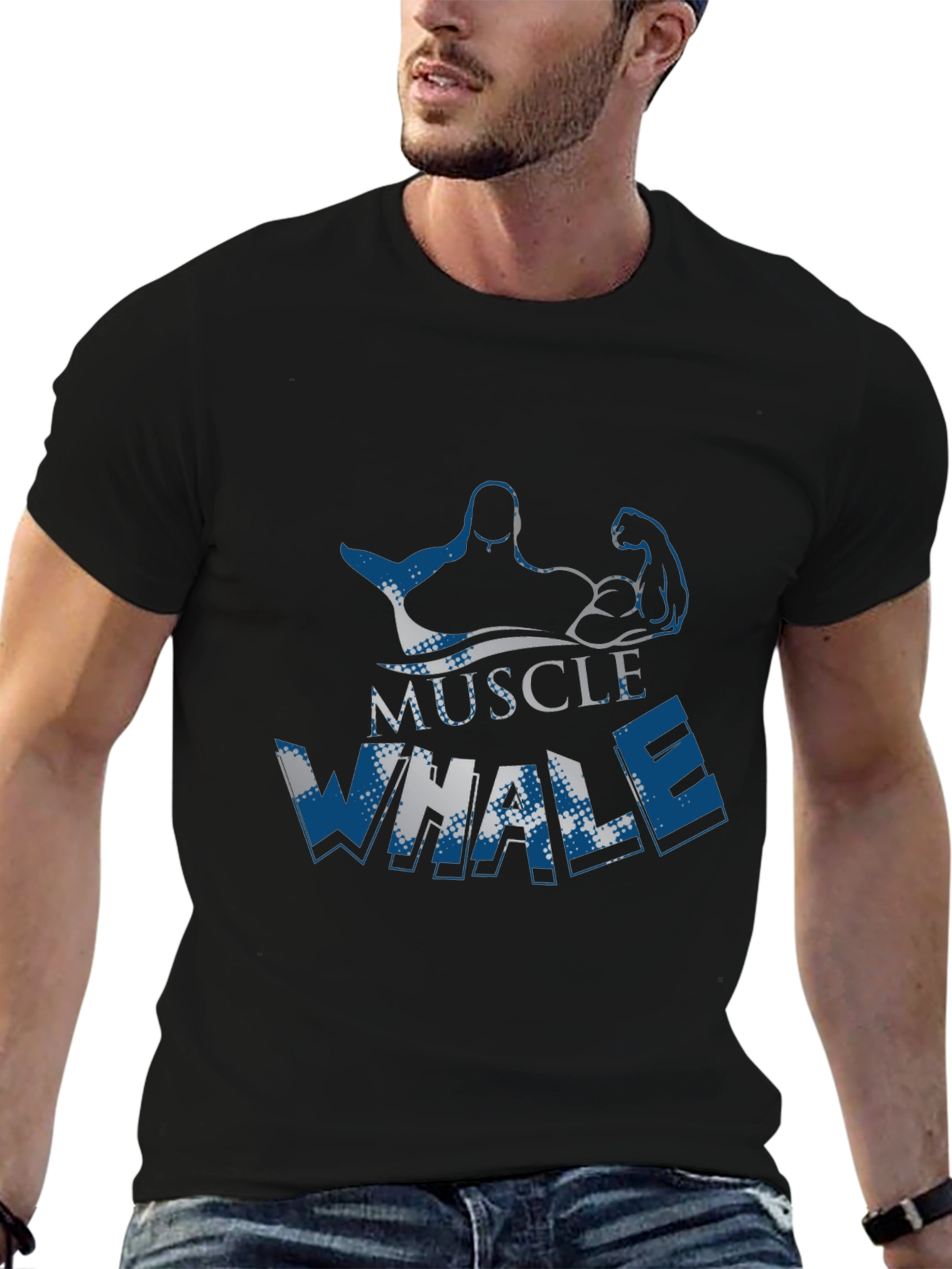 Muscle Whale Graphic Tee - Black
