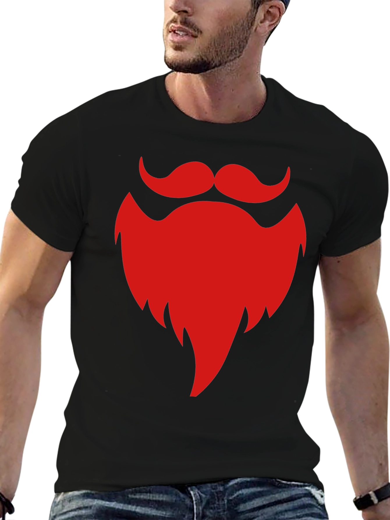 Red Beard Graphic Black T-Shirt