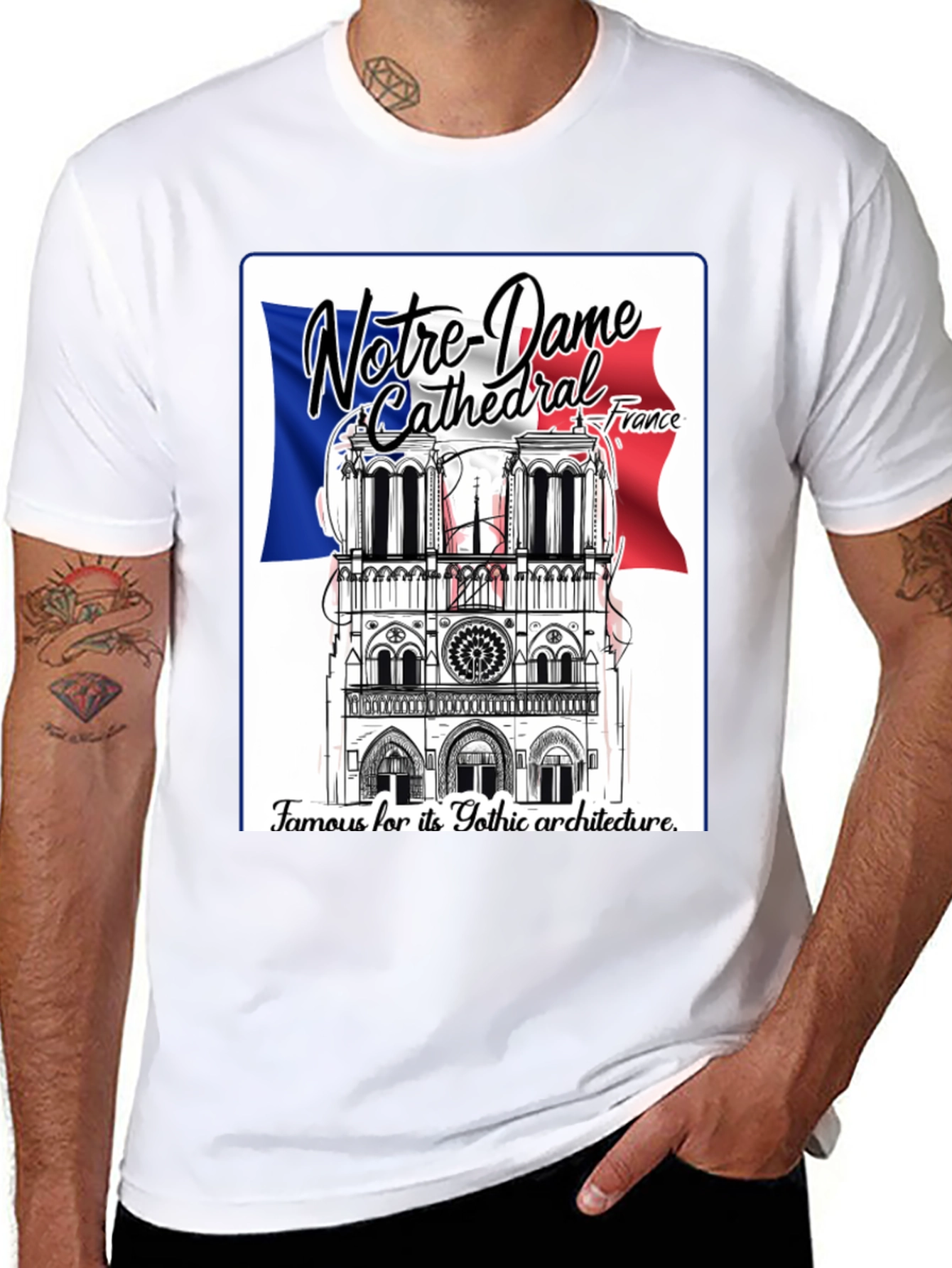 Notre Dame Cathedral France Graphic Tee