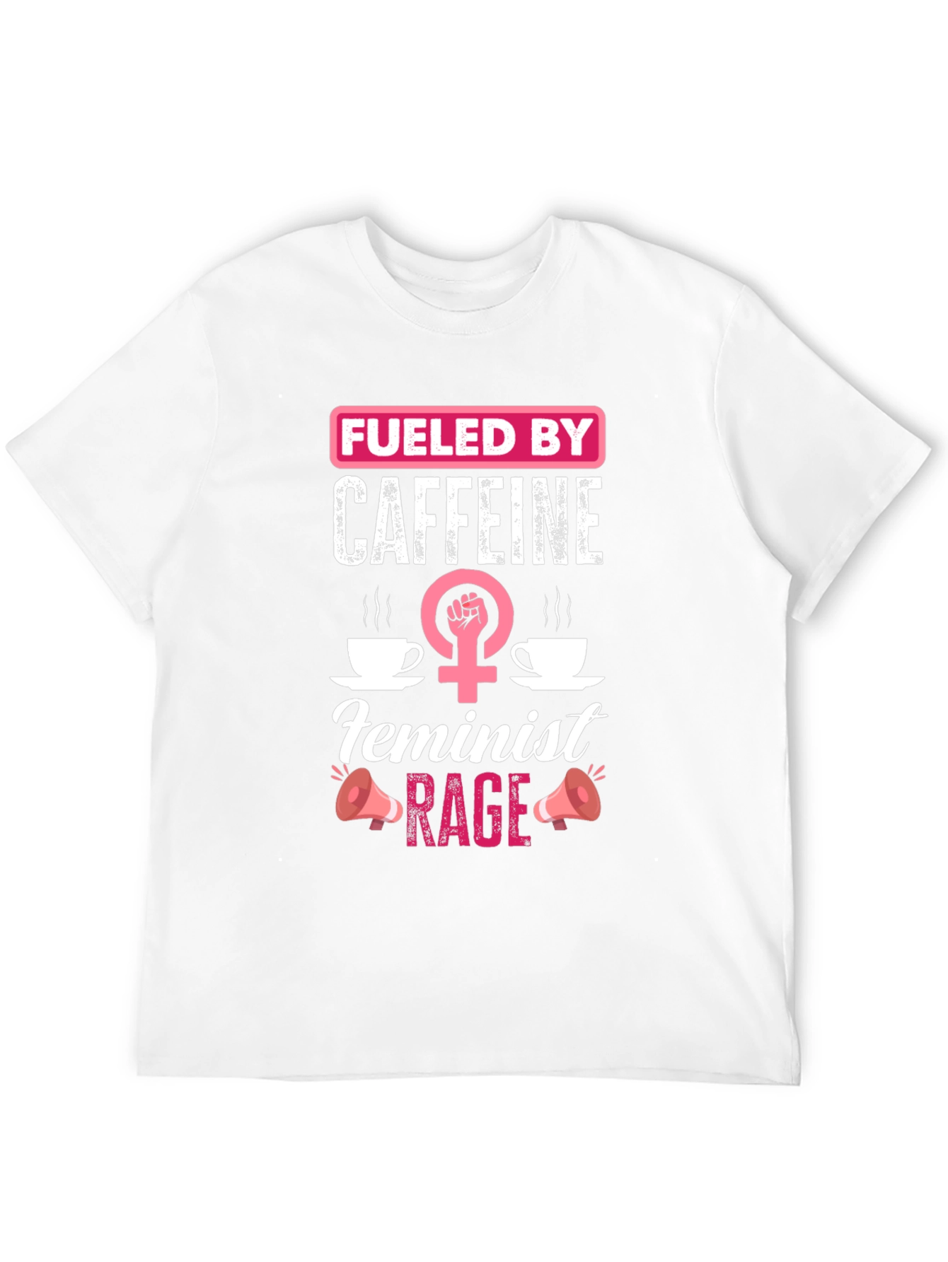 Fueled by Caffeine Feminist Rage Black T-Shirt