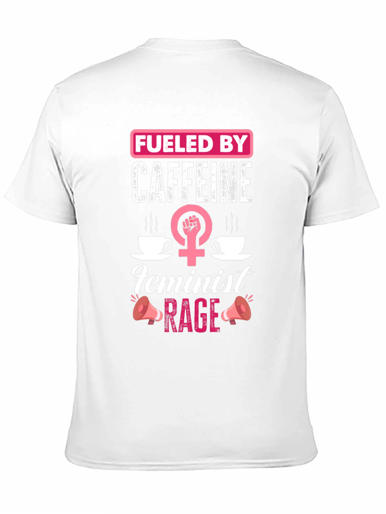 Fueled by Caffeine Feminist Rage Black T-Shirt
