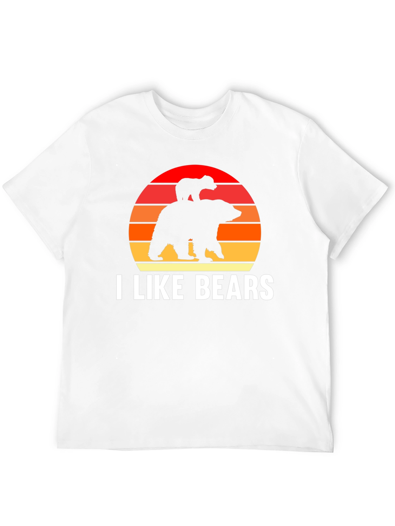 I Like Bears Graphic Tee - Sunset Bear Design