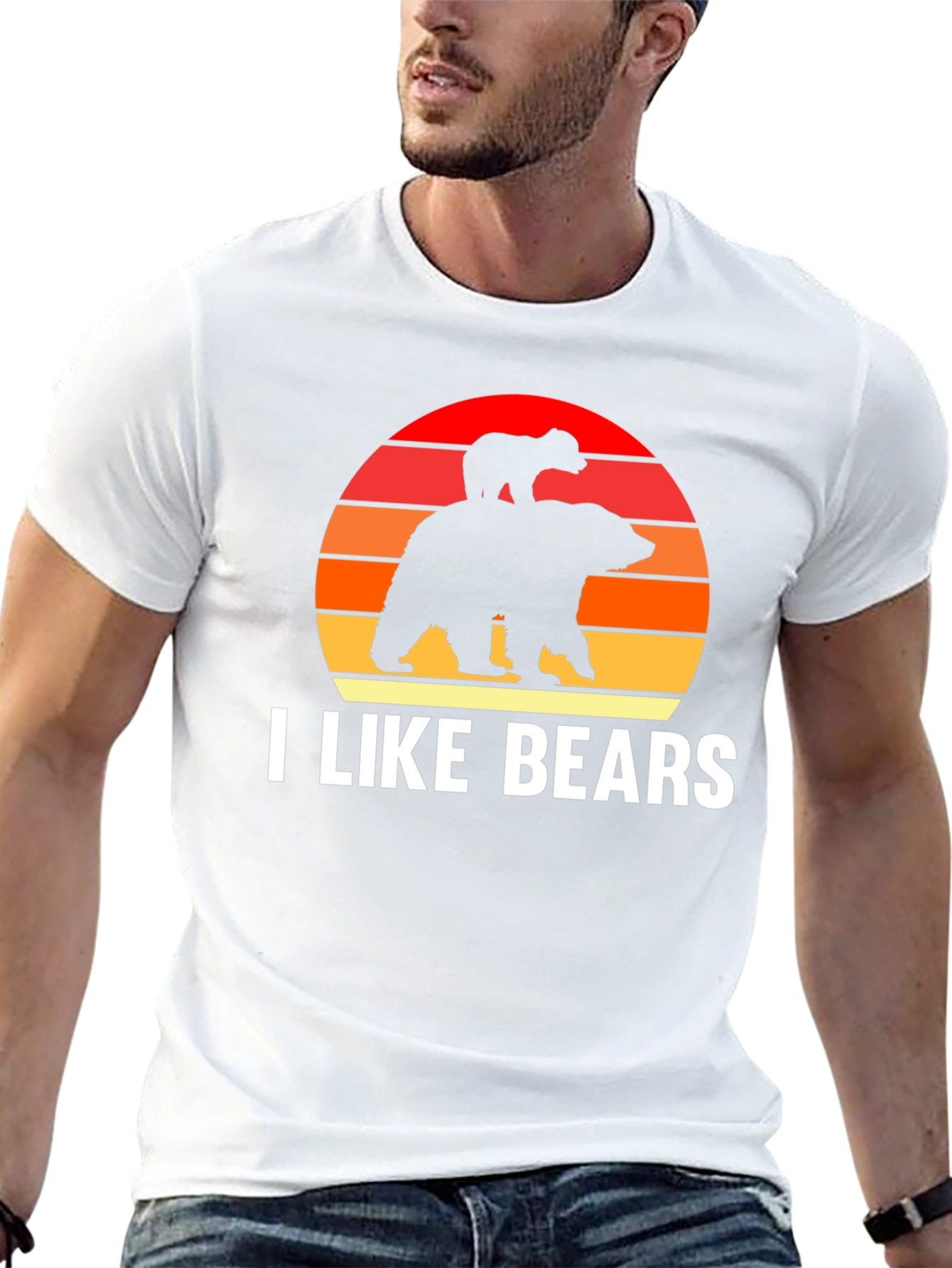 I Like Bears Graphic Tee - Sunset Bear Design