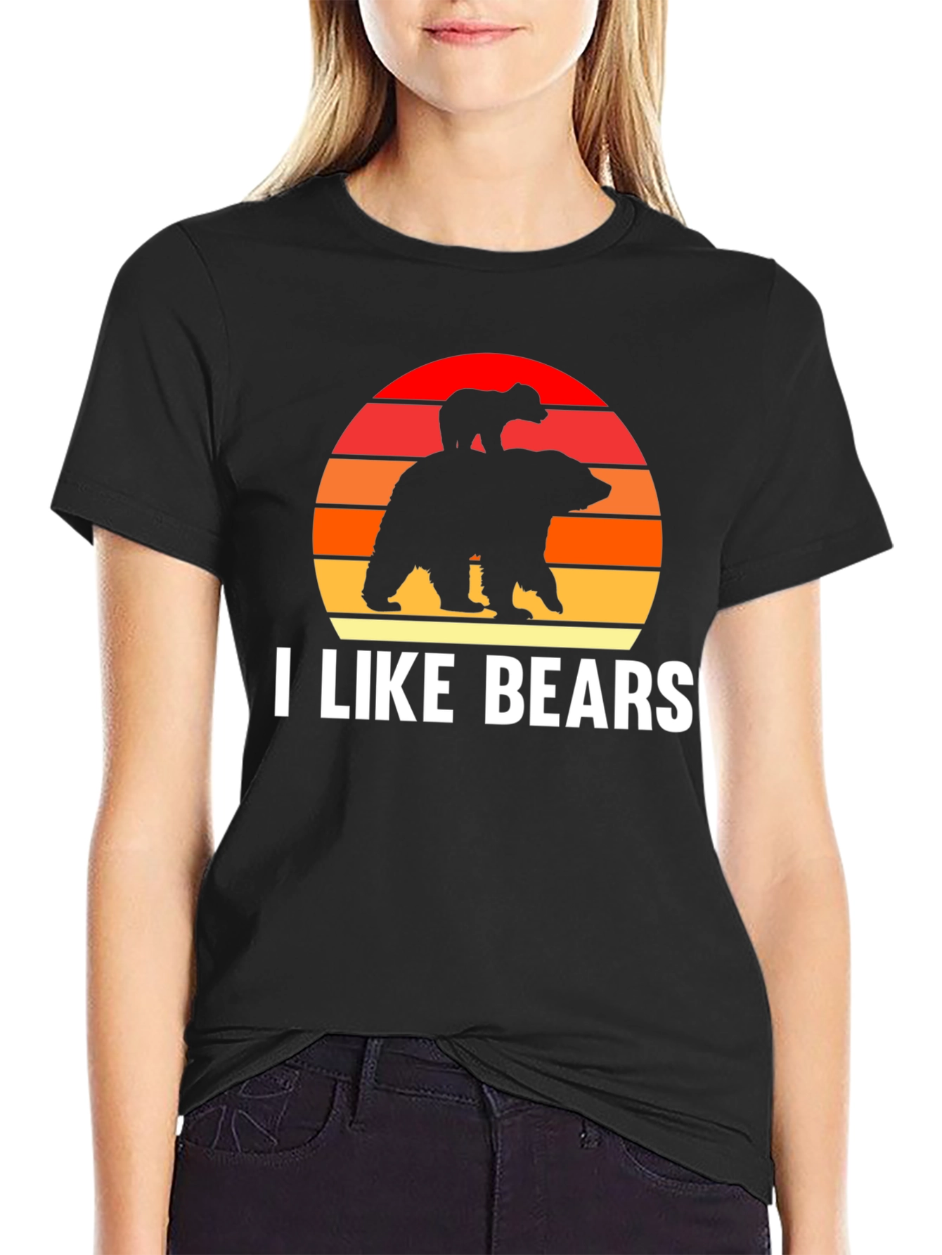 I Like Bears Graphic Tee - Sunset Bear Design