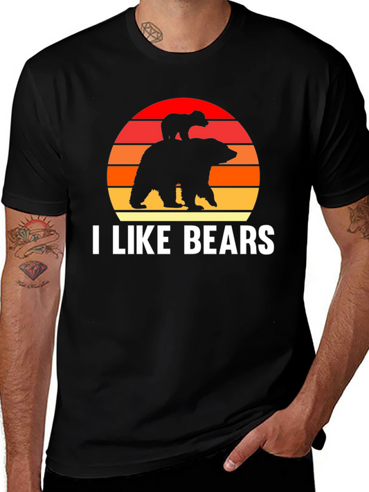 I Like Bears Graphic Tee - Sunset Bear Design