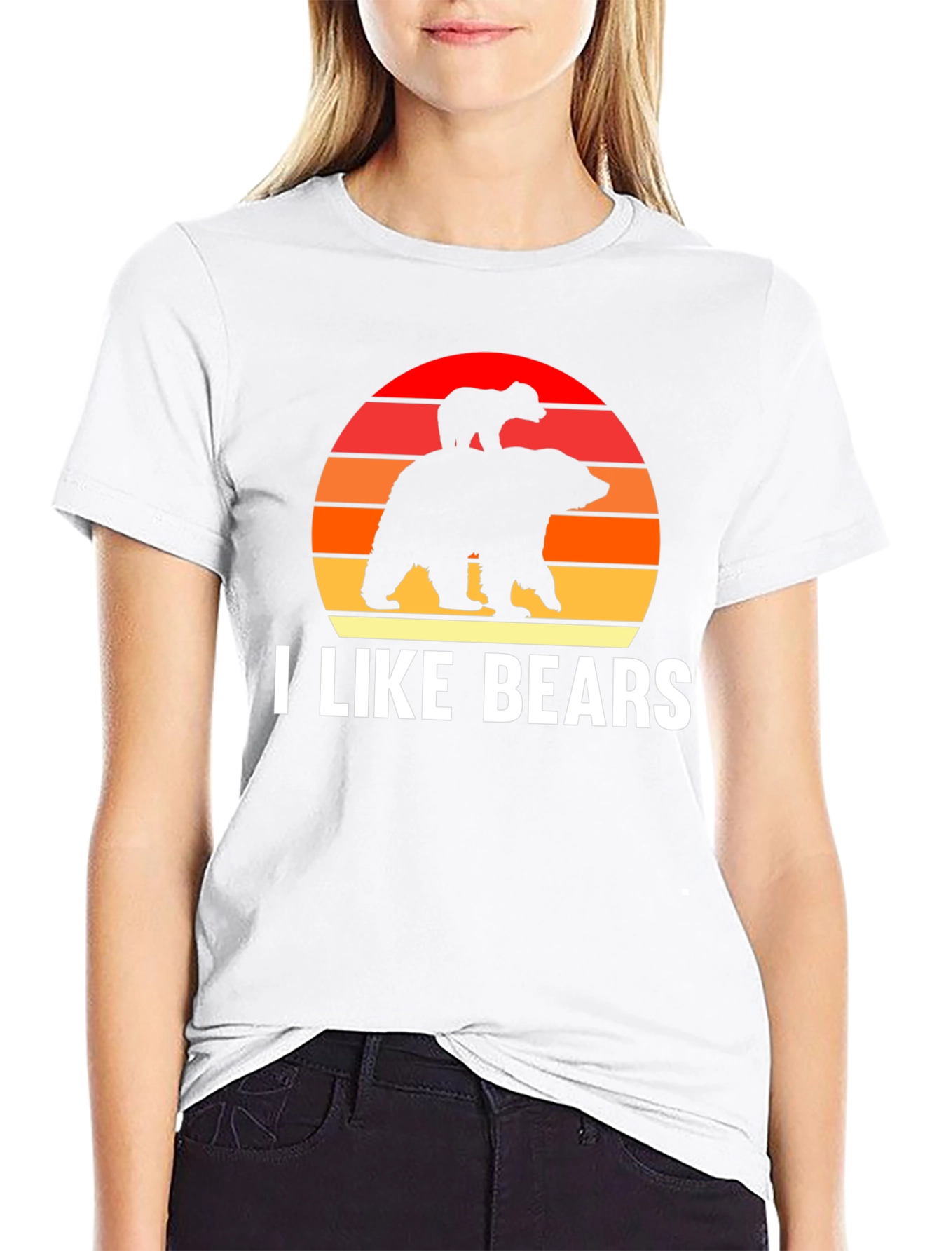 I Like Bears Graphic Tee - Sunset Bear Design
