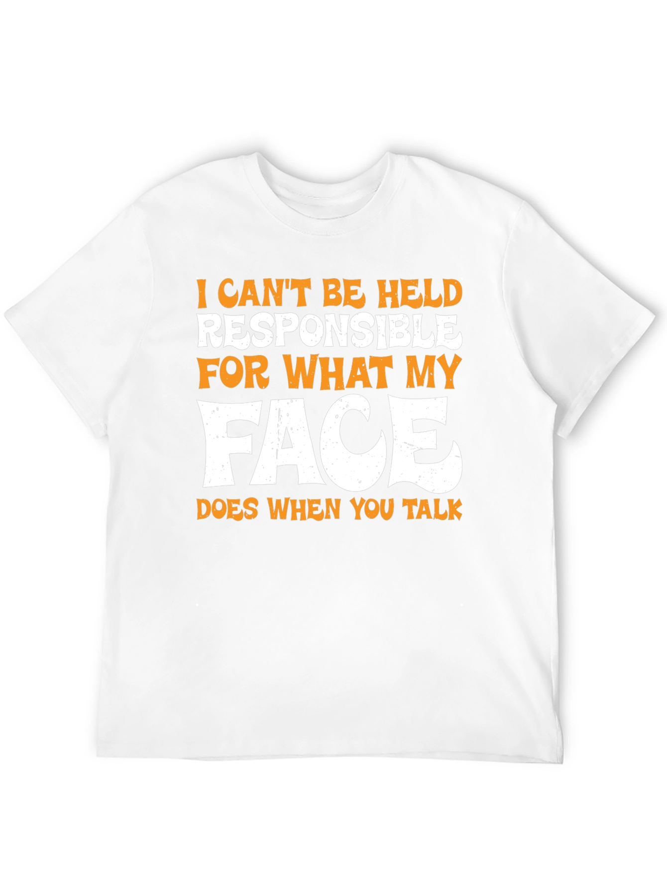 Funny Face Graphic Mens T-Shirt - Black