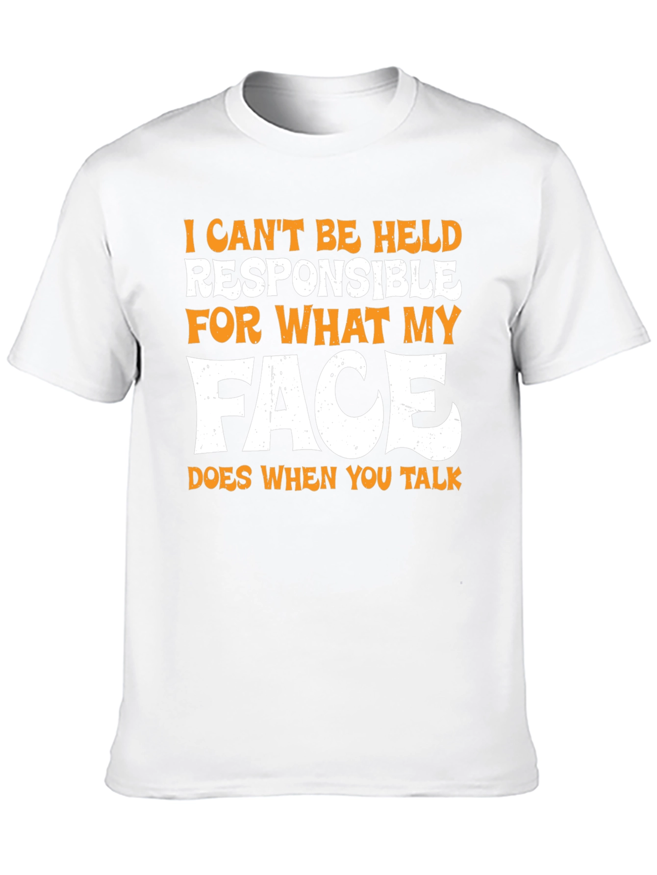 Funny Face Graphic Mens T-Shirt - Black