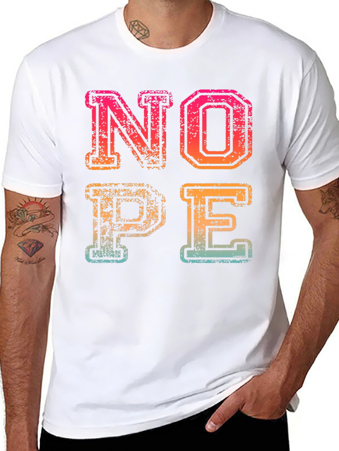 Retro NOPE Graphic Tee - Casual Cotton T-Shirt