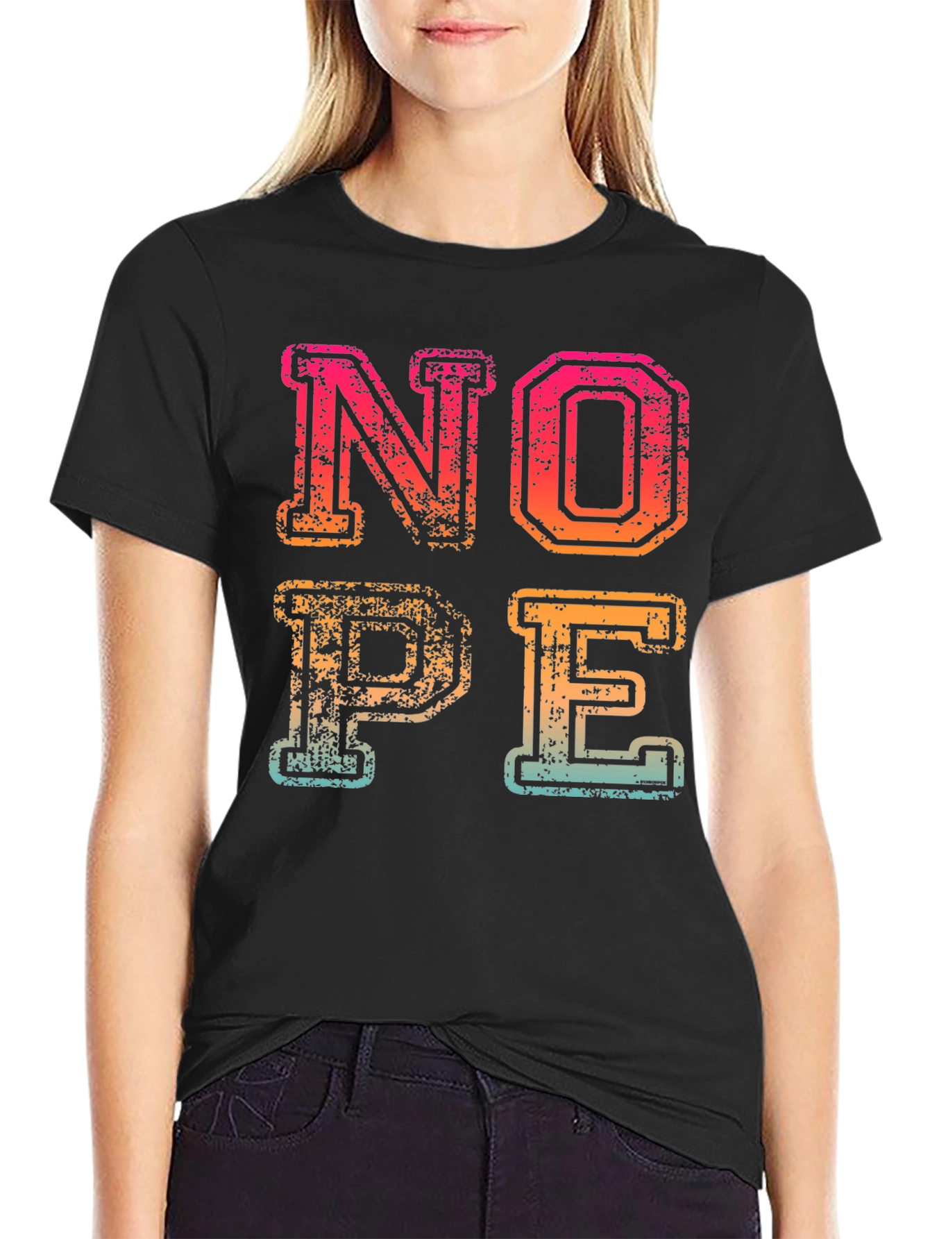 Retro NOPE Graphic Tee - Casual Cotton T-Shirt