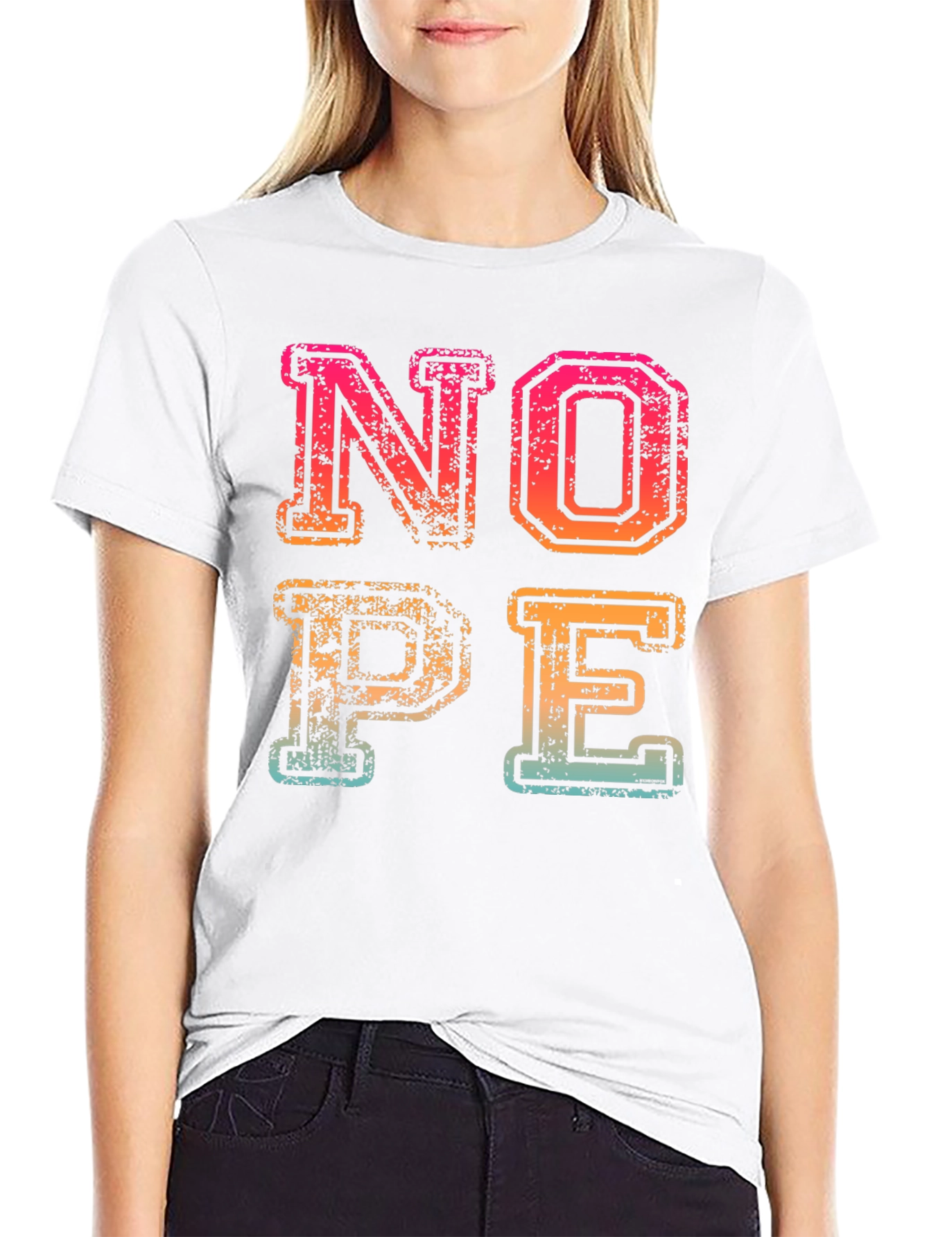 Retro NOPE Graphic Tee - Casual Cotton T-Shirt