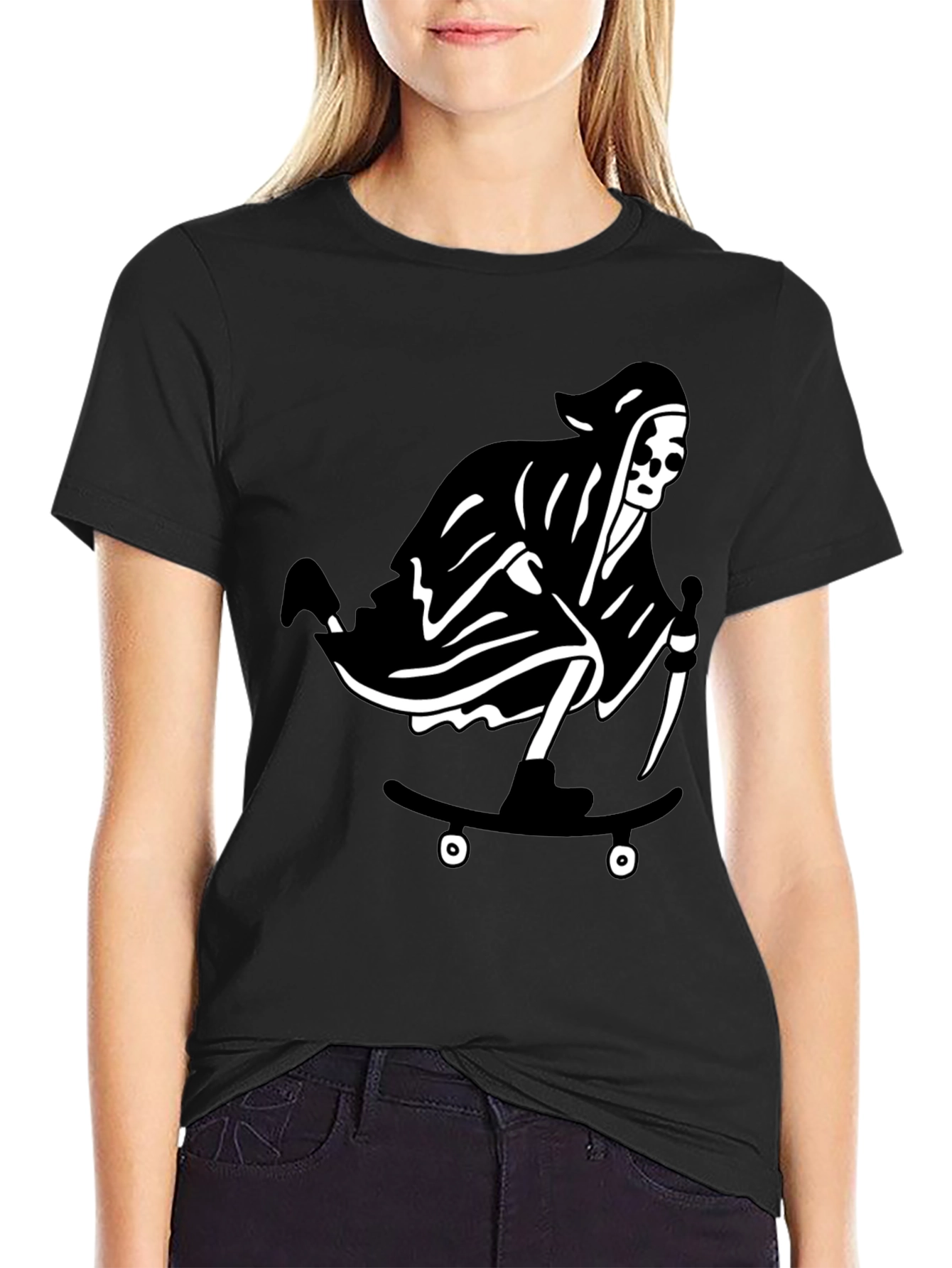 Grim Reaper Skateboard Graphic T-Shirt