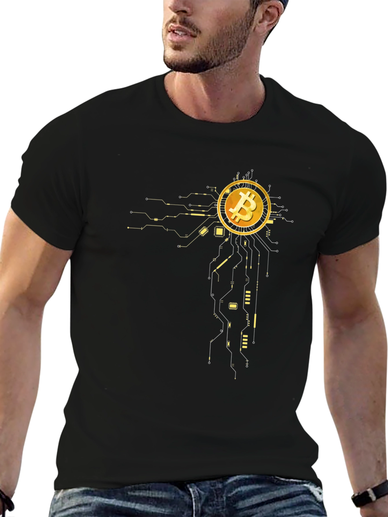 Bitcoin Circuit Design Black T-Shirt