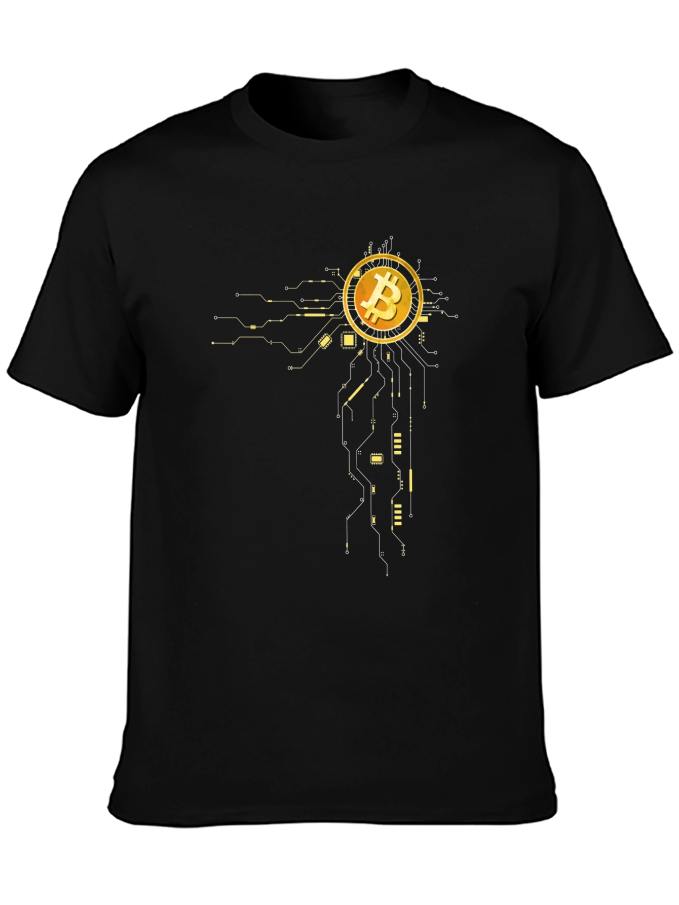 Bitcoin Circuit Design Black T-Shirt