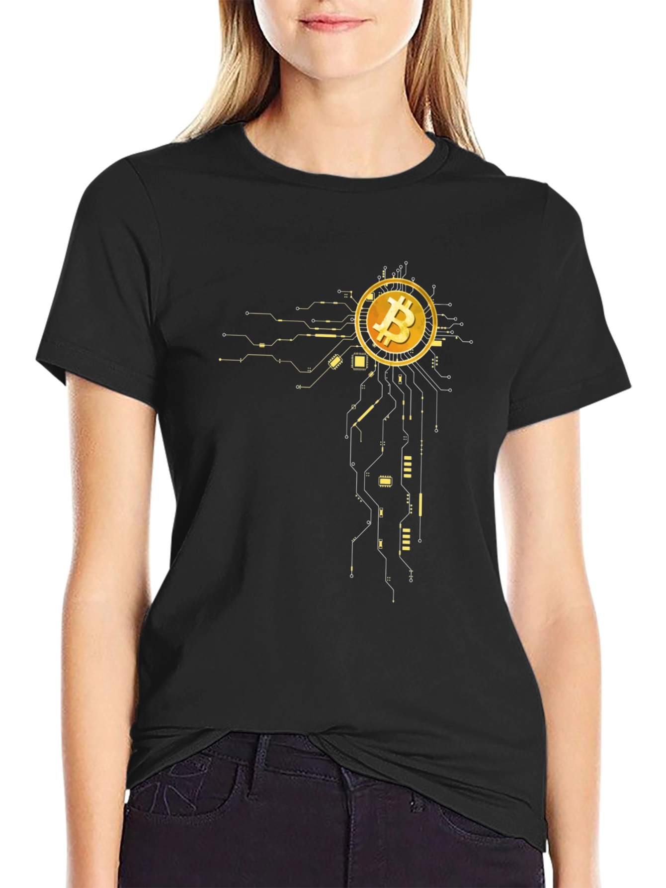 Bitcoin Circuit Design Black T-Shirt