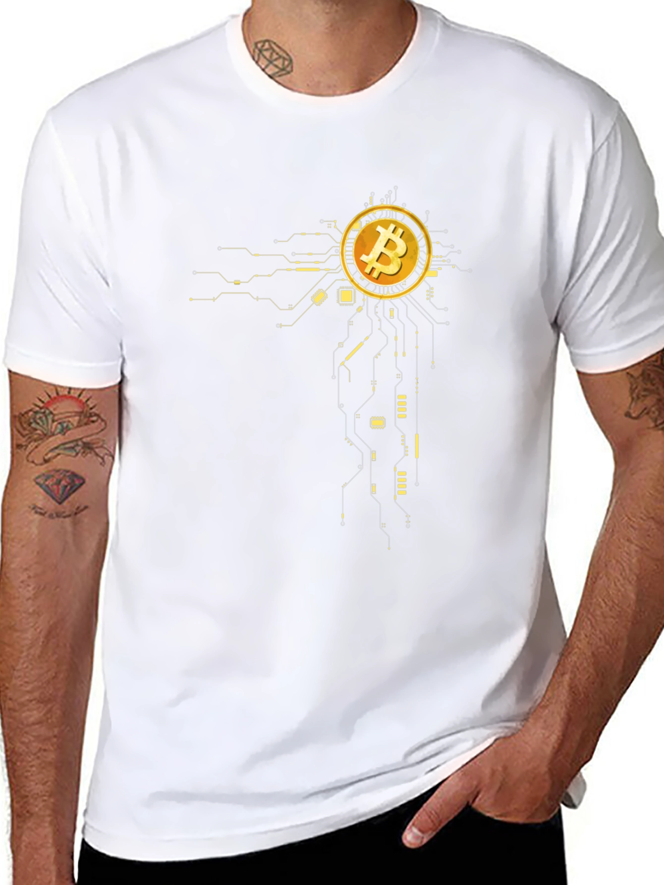 Bitcoin Circuit Design Black T-Shirt