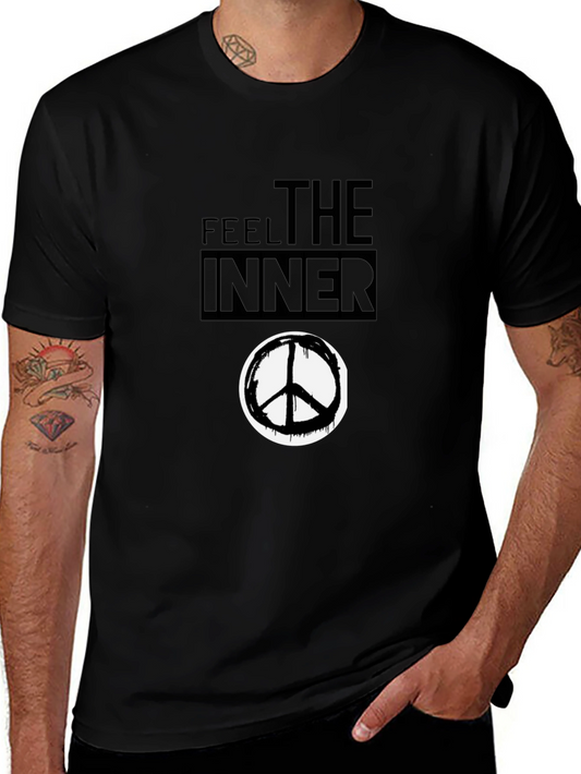 Feel the Inner Peace Black Graphic T-Shirt
