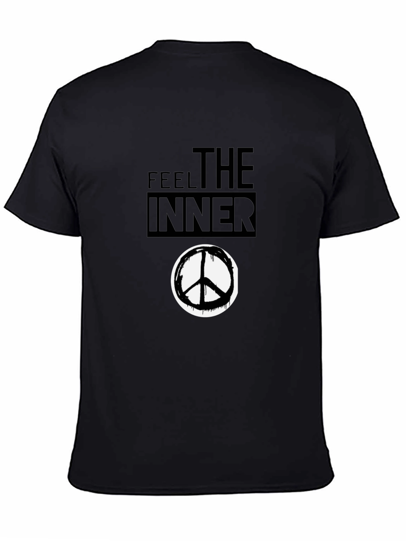Feel the Inner Peace Black Graphic T-Shirt