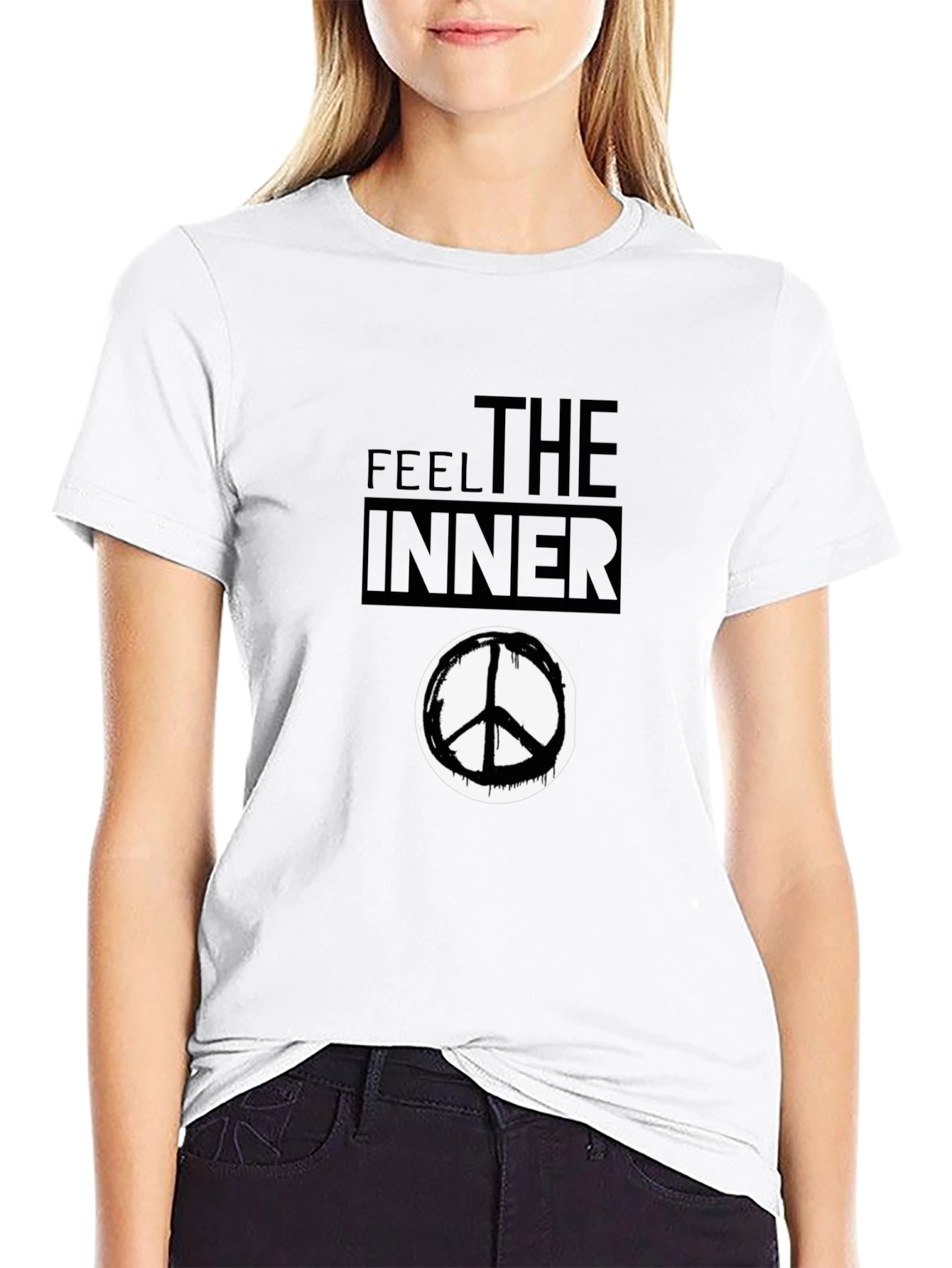Feel the Inner Peace Black Graphic T-Shirt