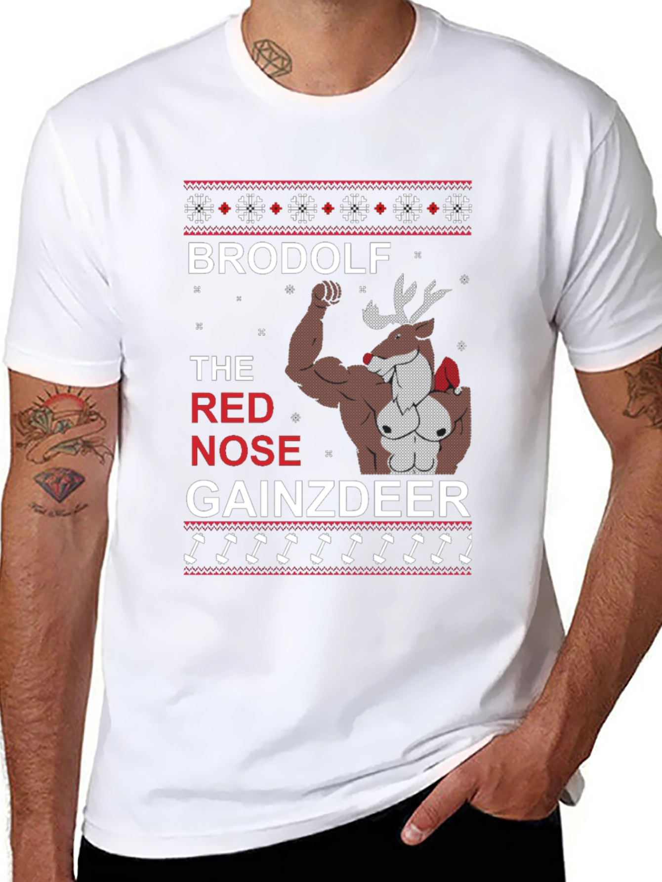 Brodolf Gainzdeer Funny Christmas T-Shirt