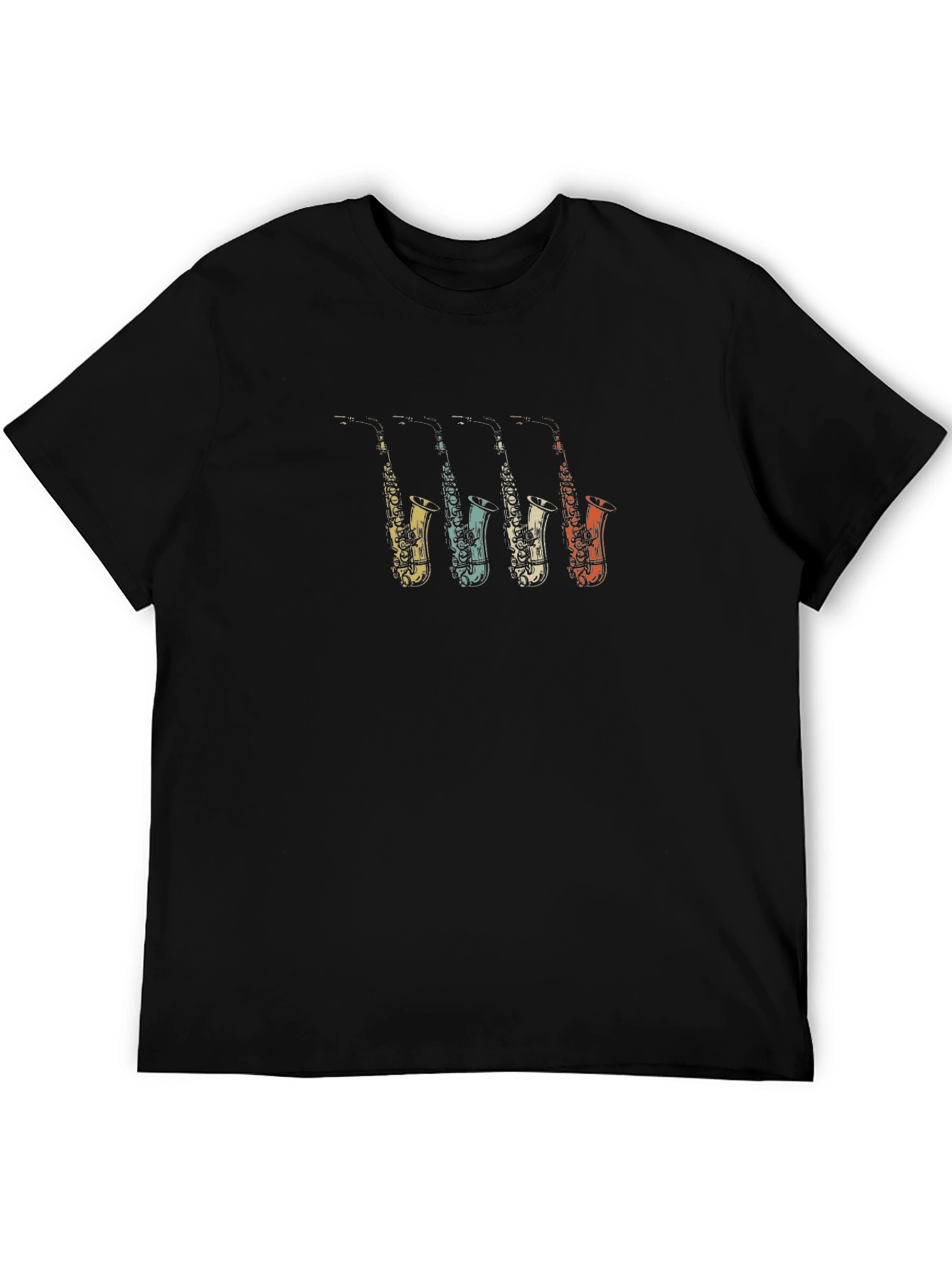Retro Saxophone Graphic Tee - Classic Band Shirt