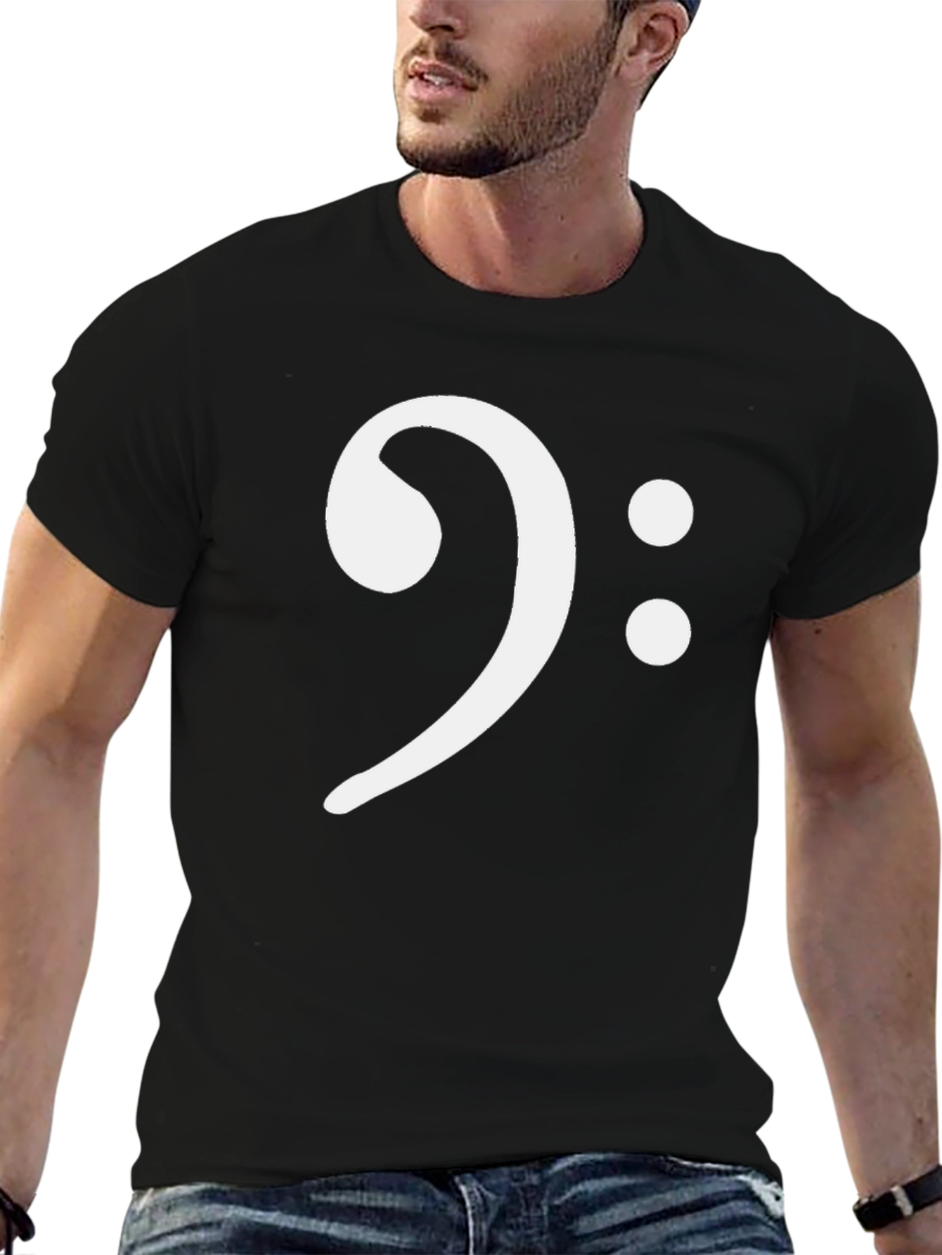 Bass Clef Music T-Shirt - Black