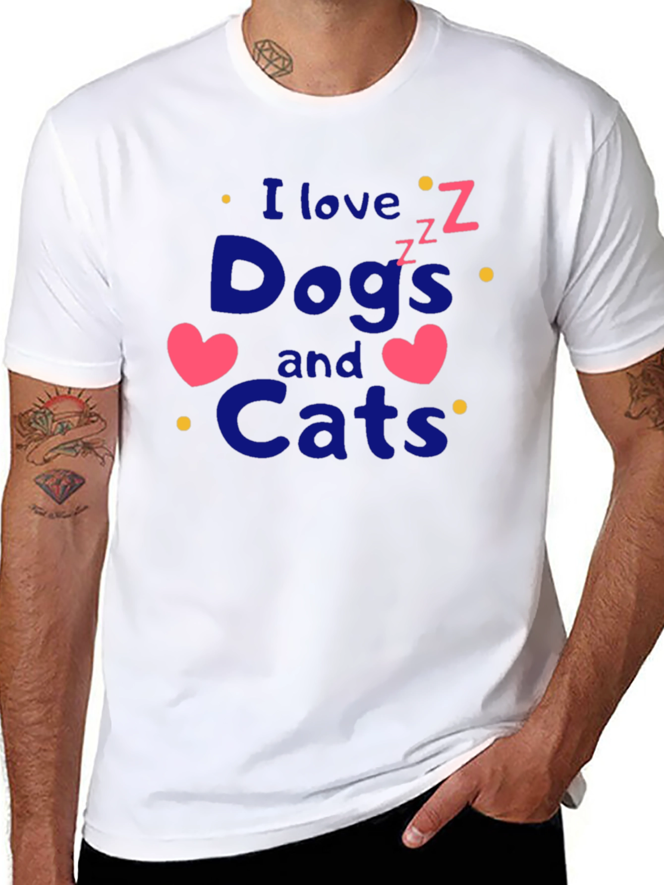 I Love Dogs and Cats Graphic Tee