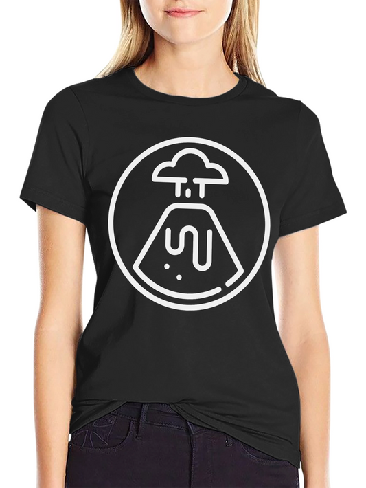 Volcano Graphic Tee - Black Cotton T-Shirt
