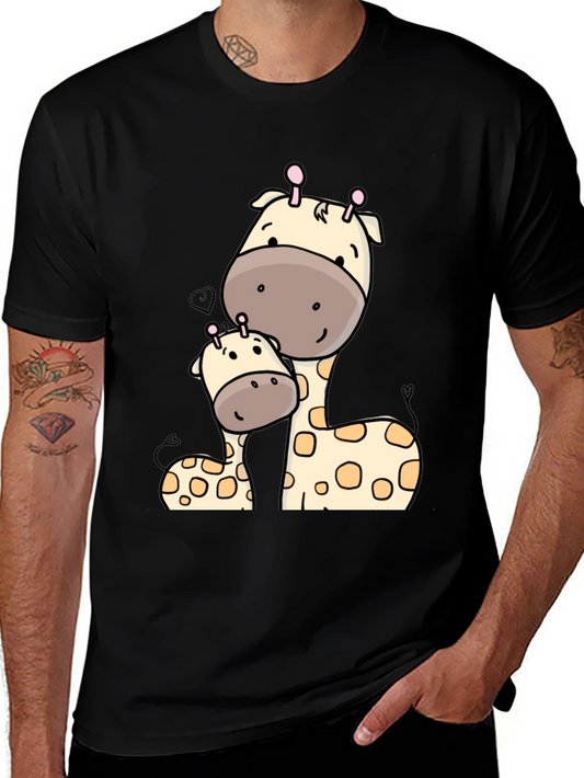 Cute Giraffe Mom and Baby Graphic T-Shirt