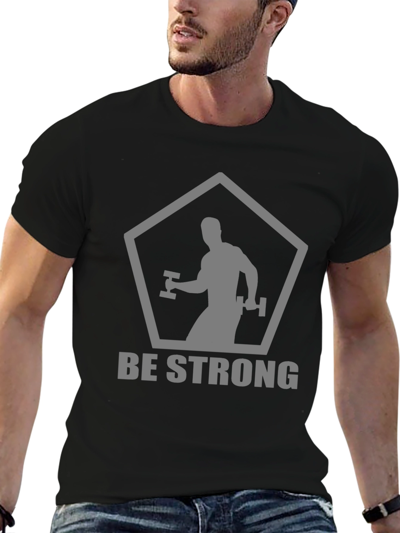Be Strong Black T-Shirt - Gym & Fitness