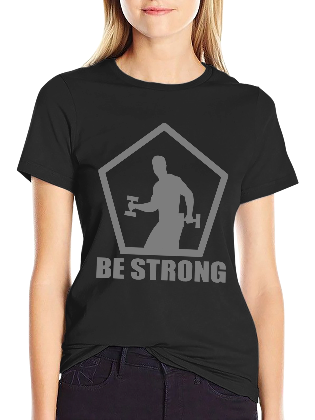 Be Strong Black T-Shirt - Gym & Fitness