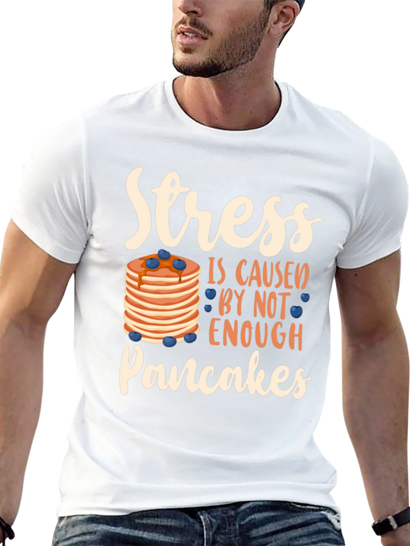 Stress Pancakes T-Shirt Funny Breakfast Lover Tee