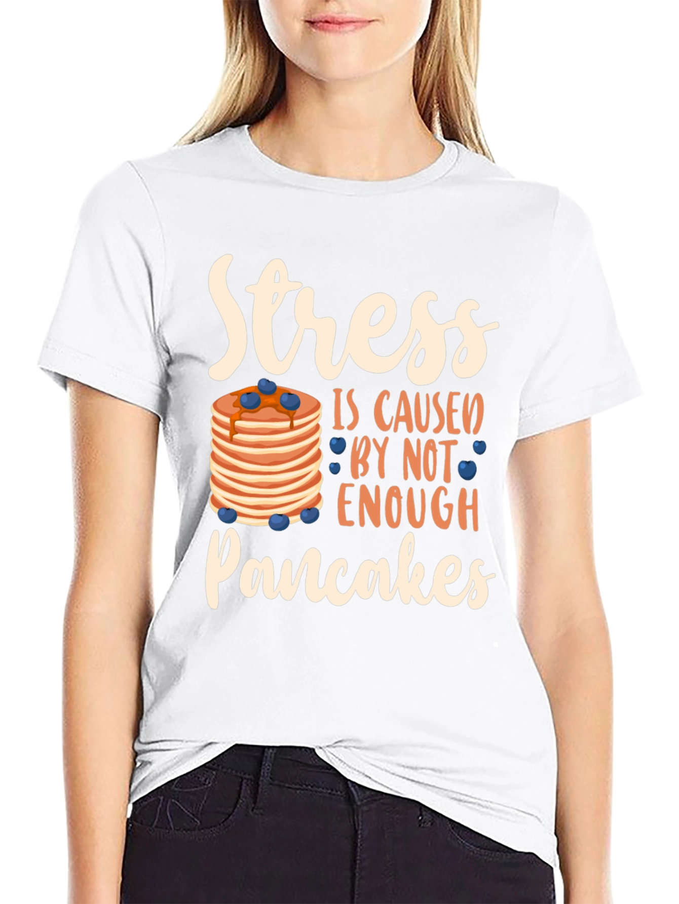 Stress Pancakes T-Shirt Funny Breakfast Lover Tee