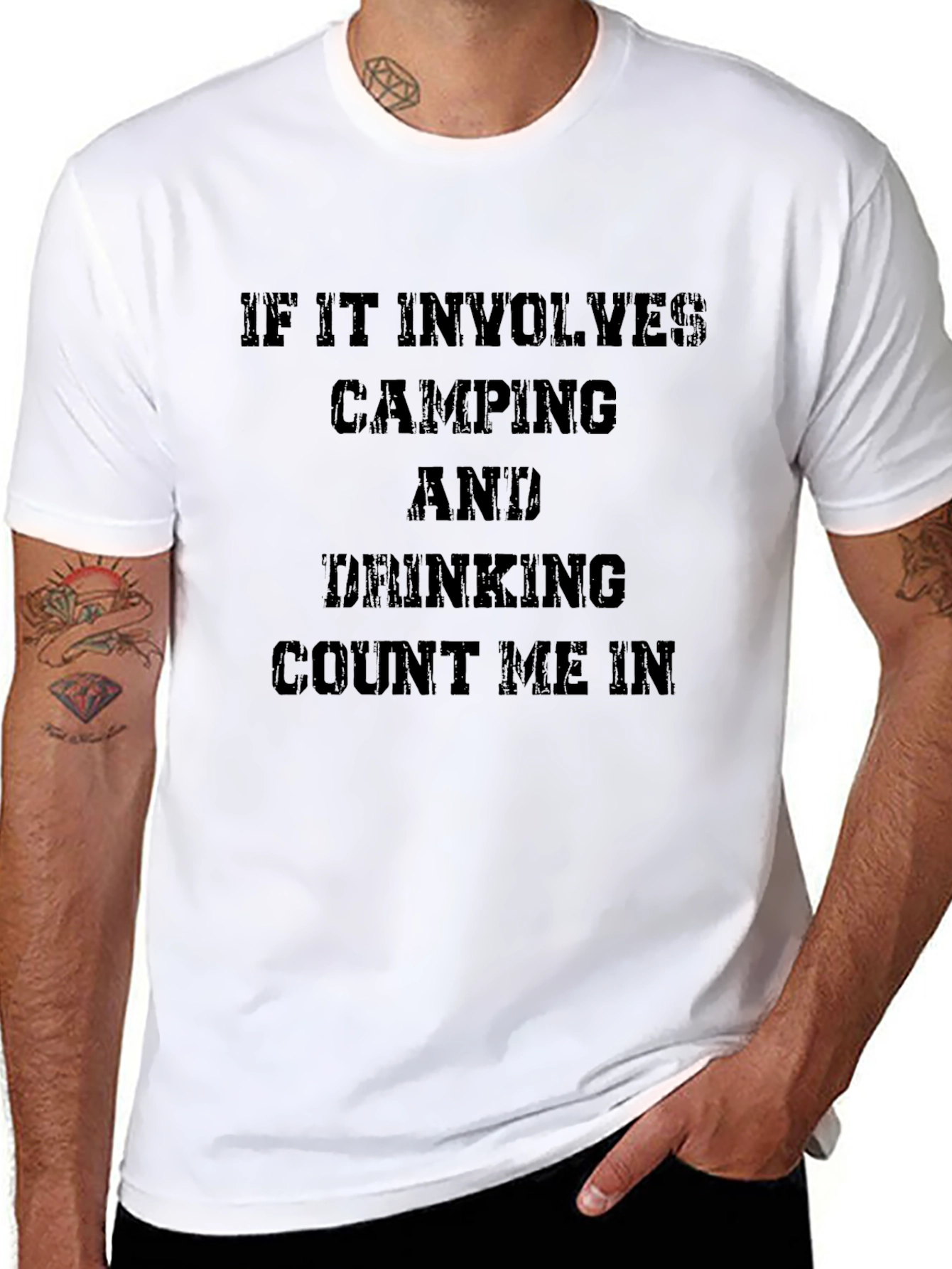 Camping and Drinking T-Shirt - Count Me In!