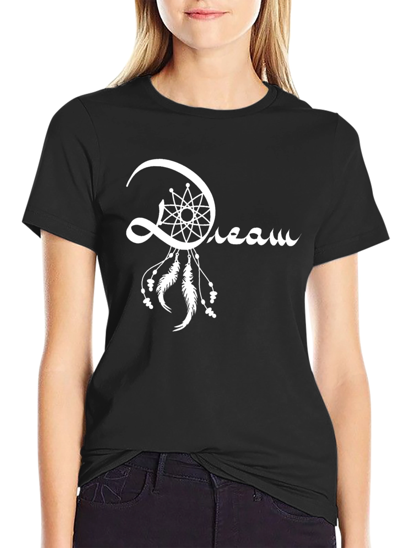 Dreamcatcher Graphic Tee - Stylish Black T-Shirt