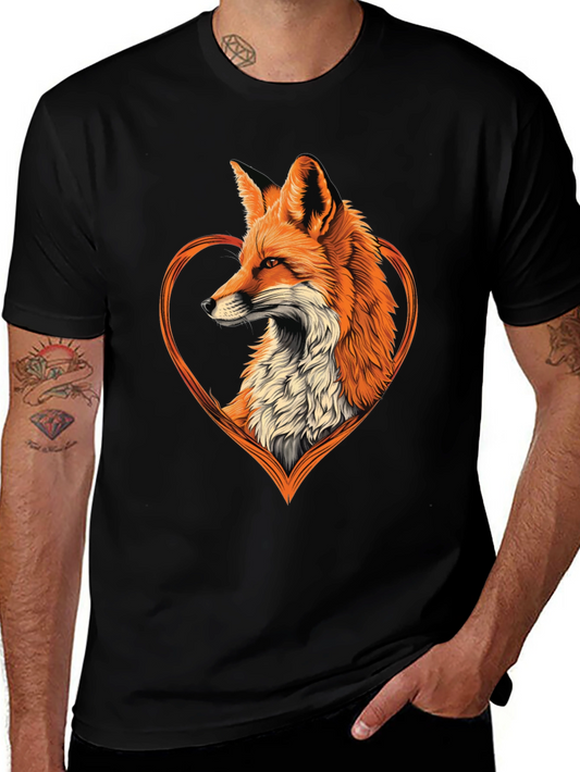 Fox Heart Graphic Tee - Stylish Animal Lover Shirt