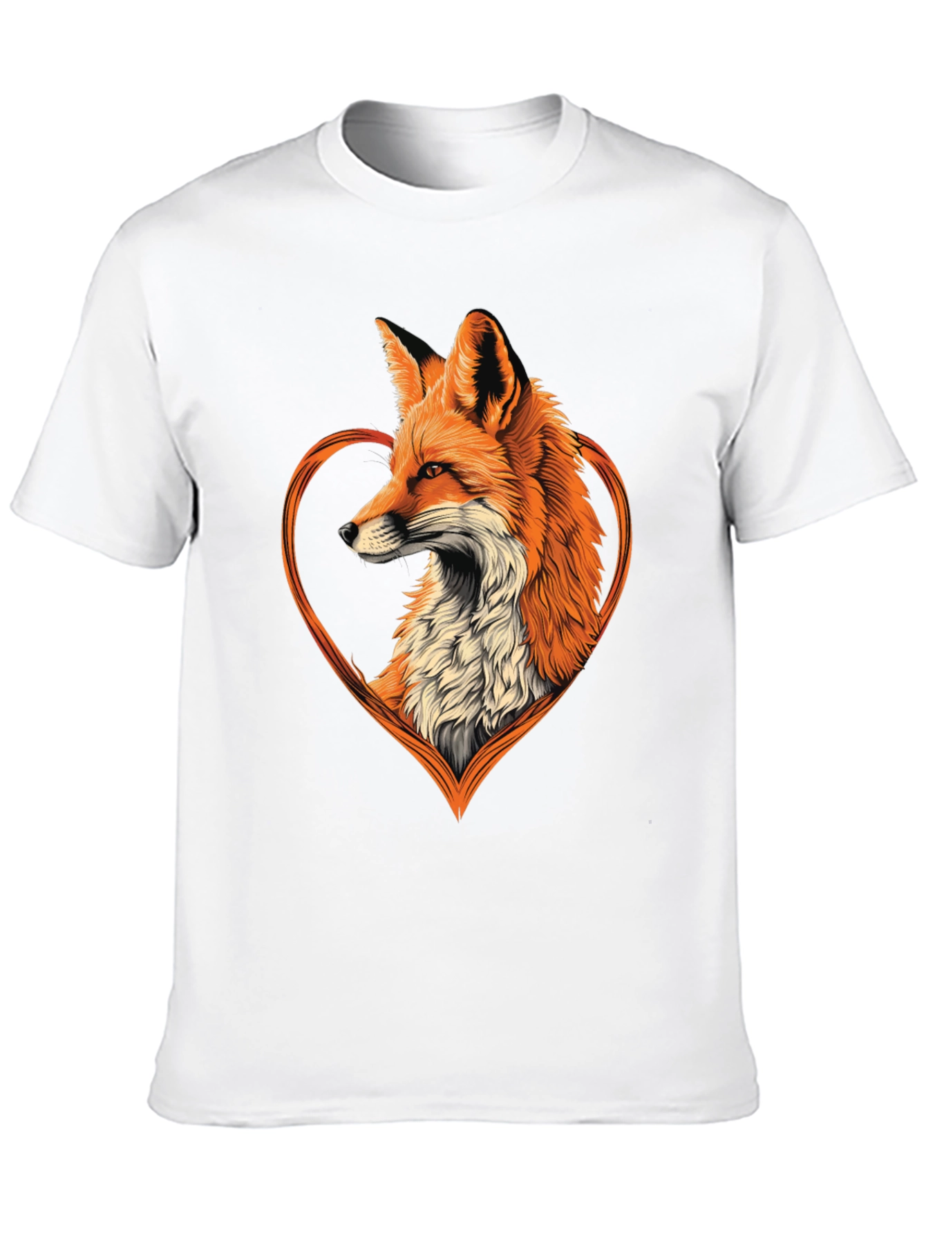 Fox Heart Graphic Tee - Stylish Animal Lover Shirt