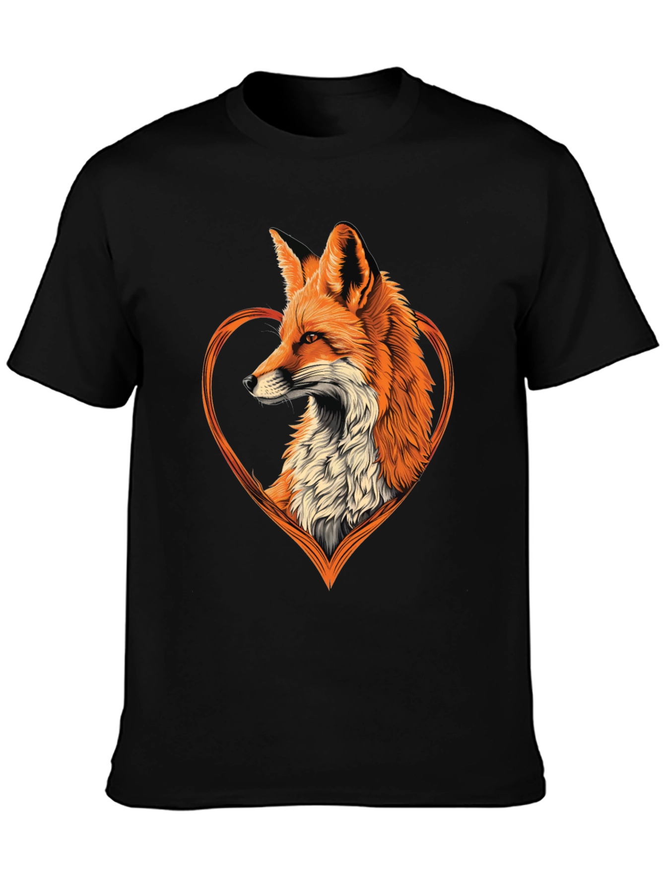 Fox Heart Graphic Tee - Stylish Animal Lover Shirt