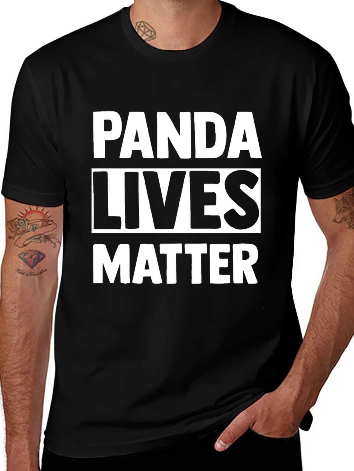 Panda Lives Matter Graphic Tee - Black Cotton T-Shirt