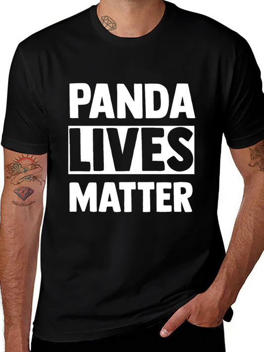 Panda Lives Matter Graphic Tee - Black Cotton T-Shirt