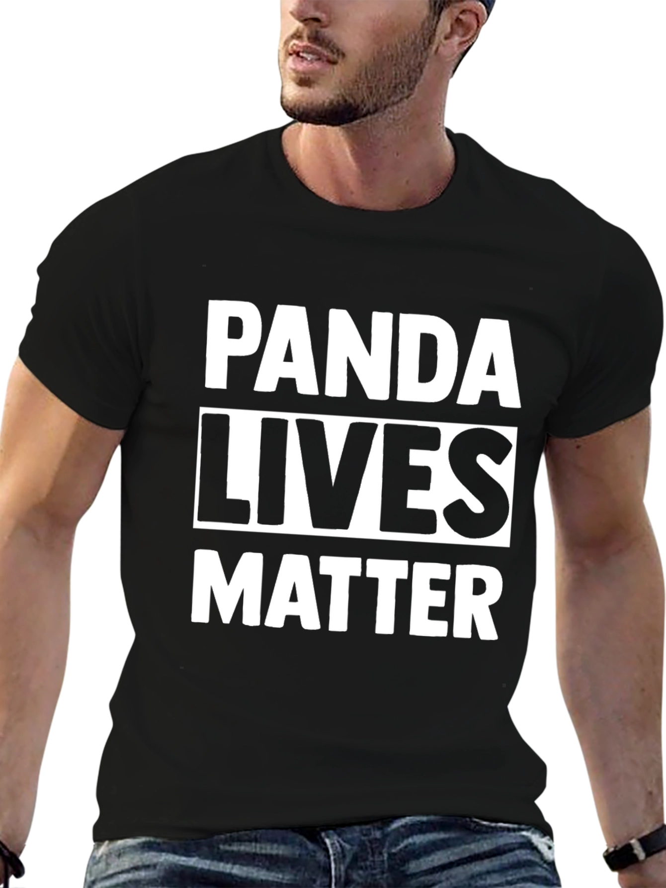 Panda Lives Matter Graphic Tee - Black Cotton T-Shirt