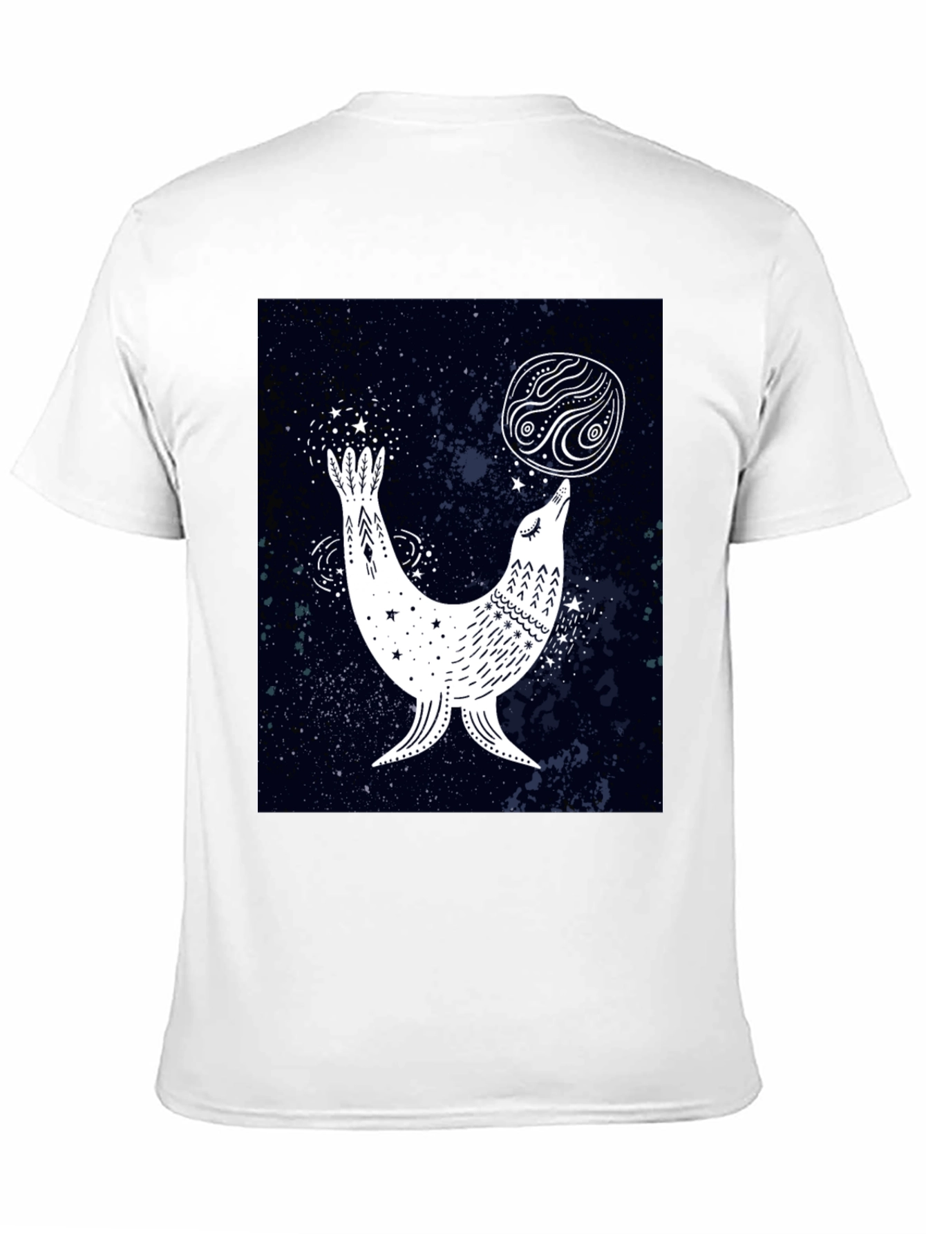 Celestial Seal Graphic Tee - Black Cotton T-Shirt