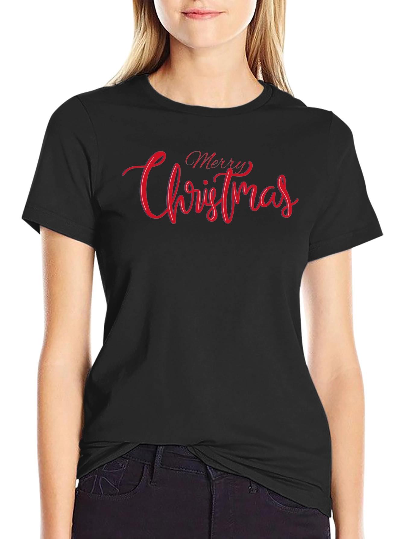 Merry Christmas Graphic Tee - Holiday Festive Shirt