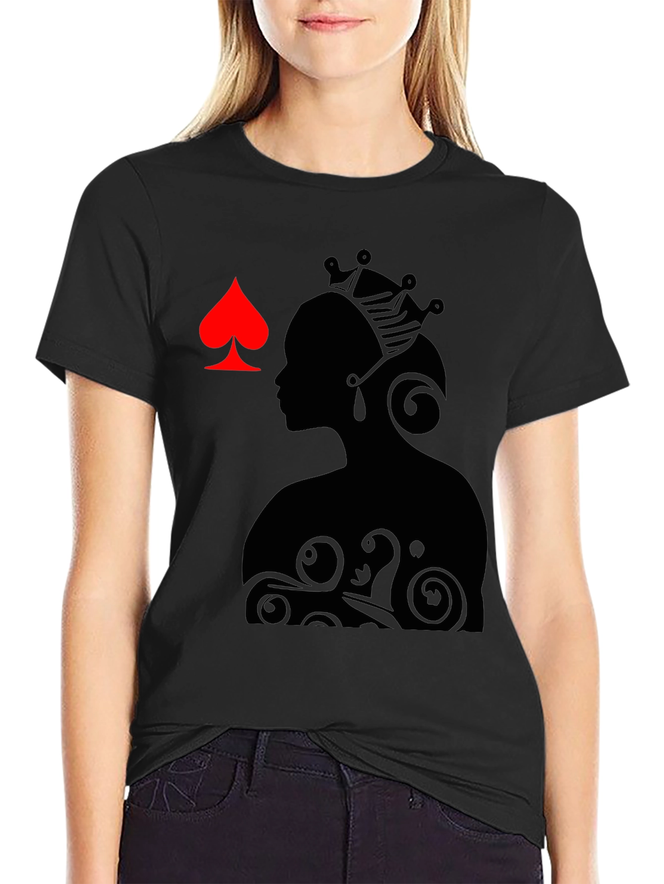 Queen of Spades Graphic Tee - Black