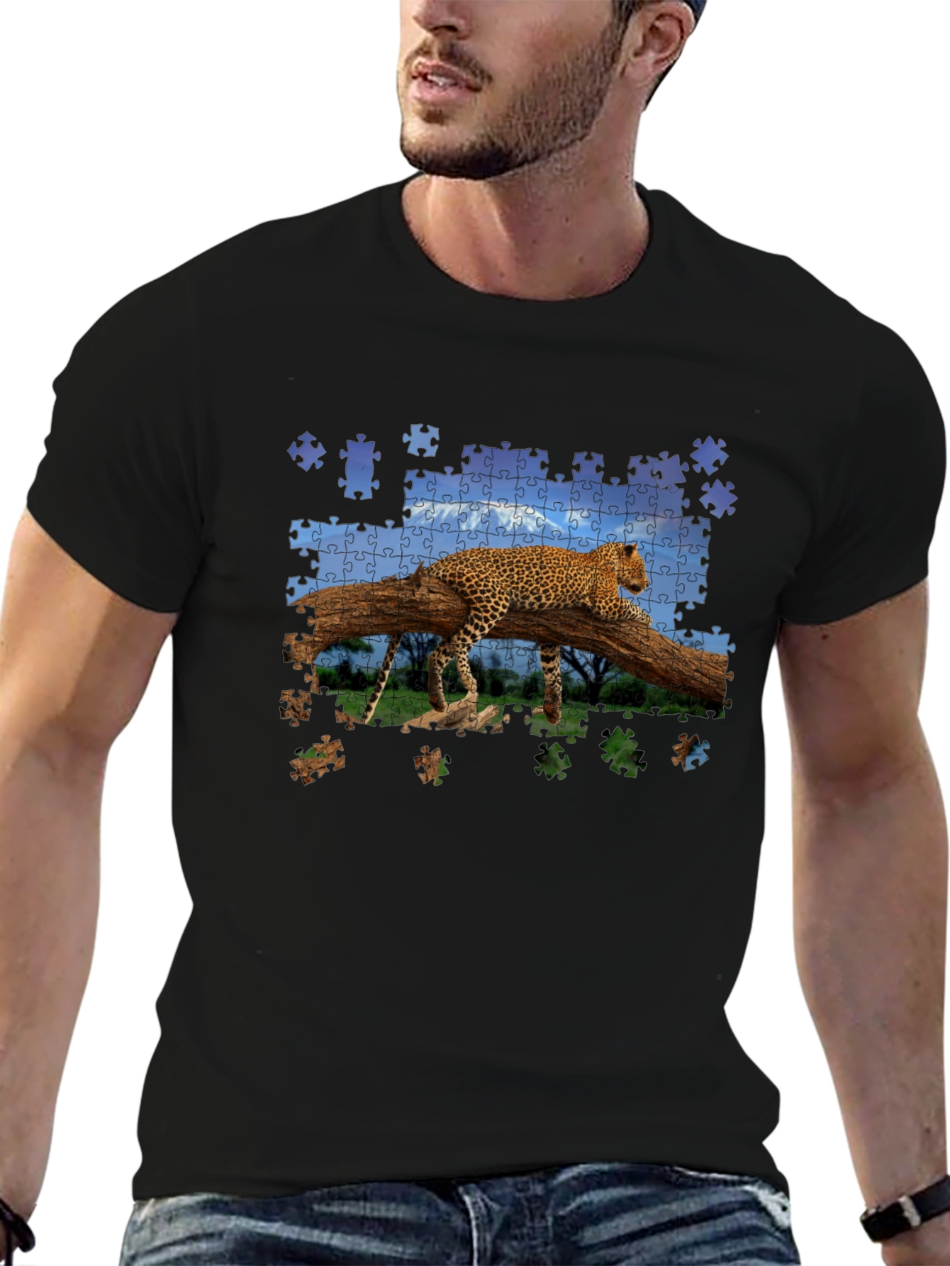 Leopard Puzzle T-Shirt - Unique Design