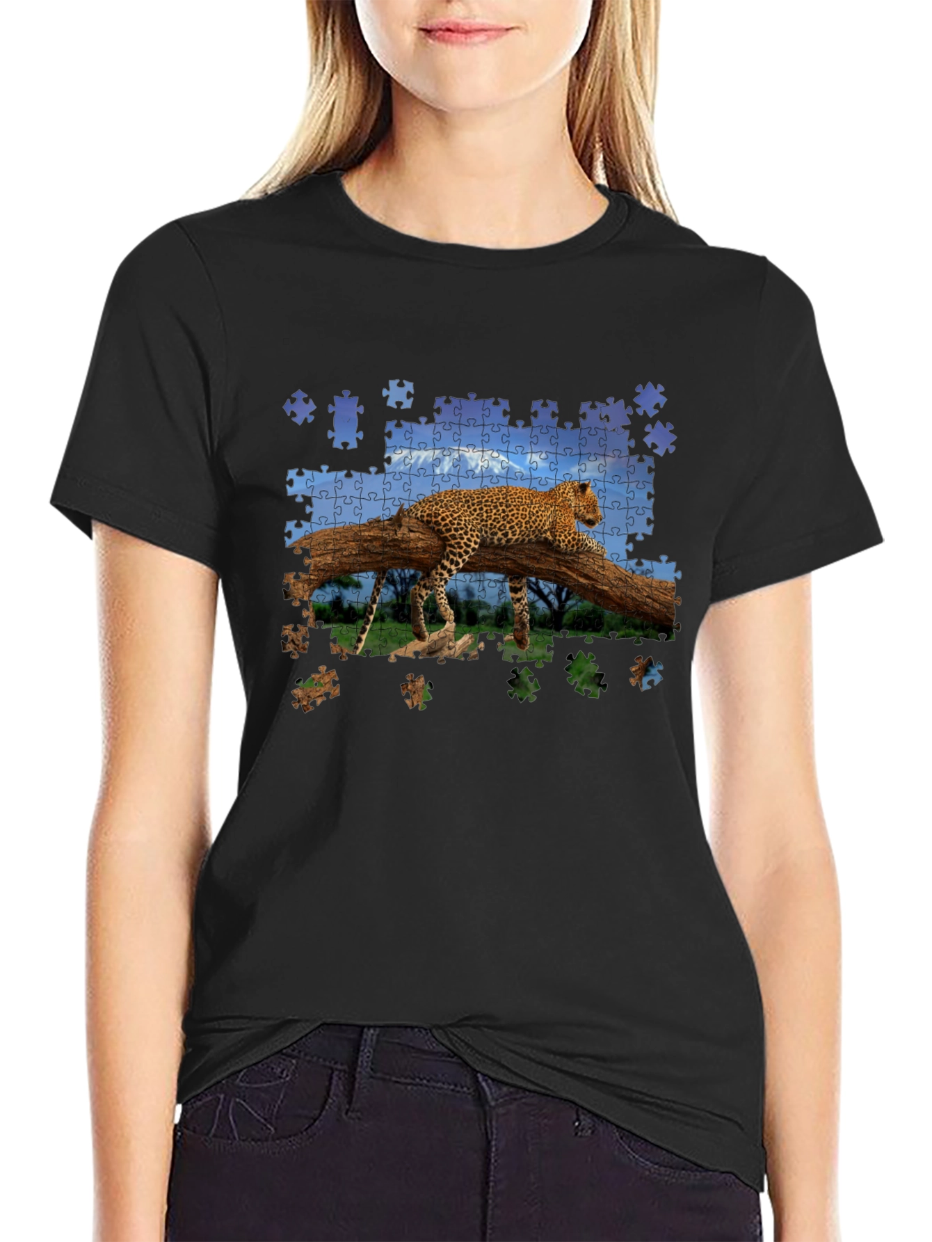 Leopard Puzzle T-Shirt - Unique Design