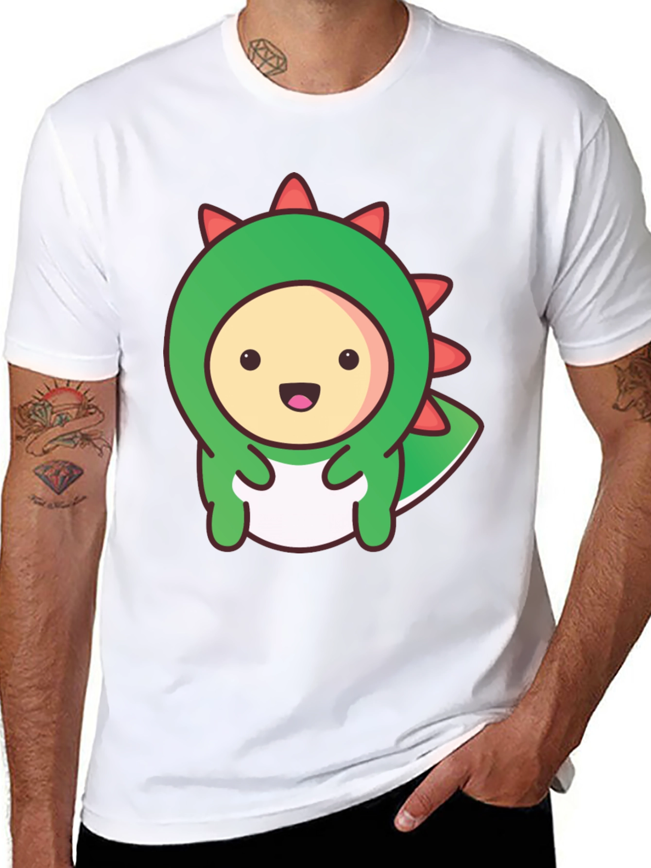 Kawaii Dinosaur Graphic Tee - Soft Cotton T-Shirt